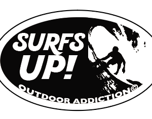 Surfer "surfs up!" magnet 2x3 inch